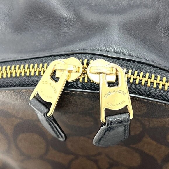 COACH F32200 Charlie Signature Backpack Bag PVC/Leather Brown - Picture 9 of 16